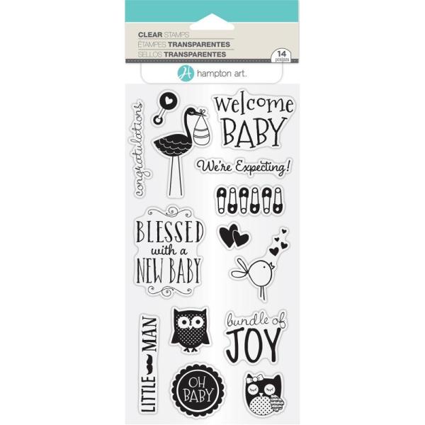 Hampton Art Janet Dunn Clear Stamps  New Baby #SC0774