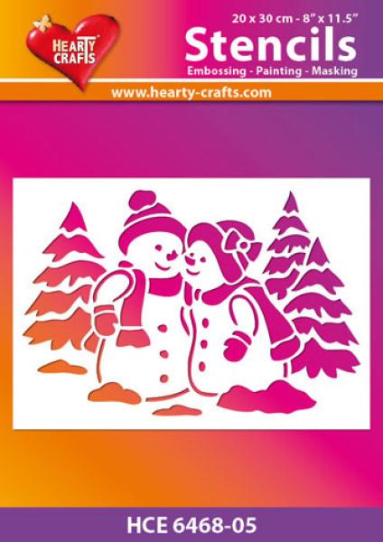 Hearty Crafts Stencil Snowmen Family