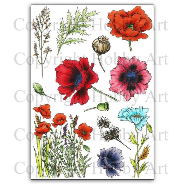 Hobby Art Clear Stamps Poppies