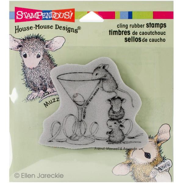 House Mouse Designs Cling Stamp Martini Mice HMCQ11