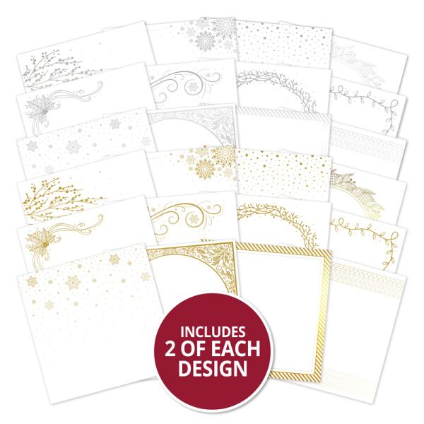 Hunkydory Stylish Silhouettes A White Christmas Foiled Card Pad
