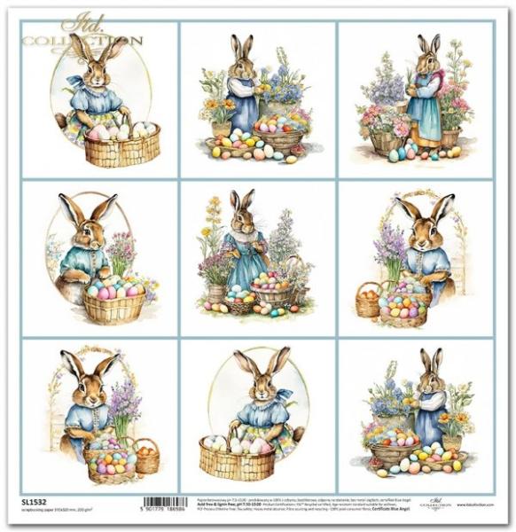 ITD Collection 12x12 Sheet Easter Bunnies SL1532
