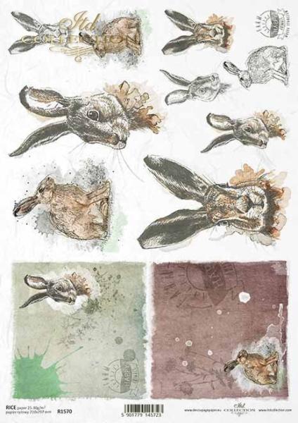 ITD Collection A4 Rice Paper Hares R1570