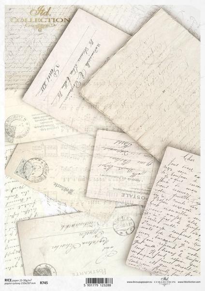 ITD Collection A4 Rice Paper Old Letters R0745