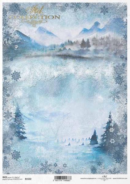 ITD A4 Rice Paper Snowy Mountain Views #1522
