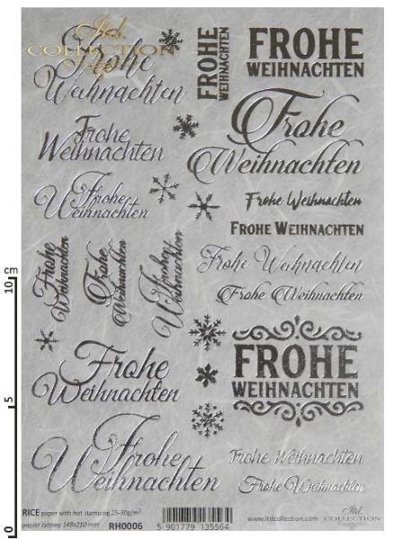 ITD A5 Rice Paper Frohe Weihnachten Hot Foil Silver #06