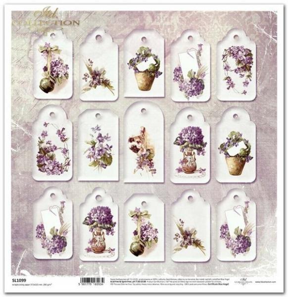 ITD Collection 12x12 Paper Pad Flower Post Violet #44