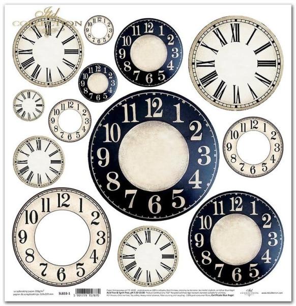 ITD Collection 12x12 Paper Sheet Clocks #833