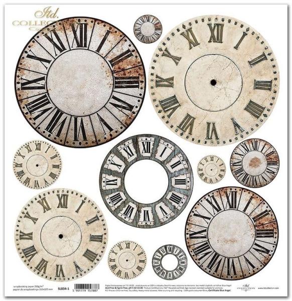 ITD Collection 12x12 Paper Sheet Clocks #834