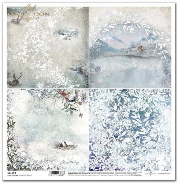 ITD Collection 12x12 Paper Sheet Decorated w. Frost #1091