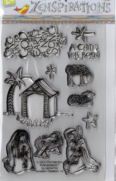 Impression Obsession Clear Stamps Set A Child was Born