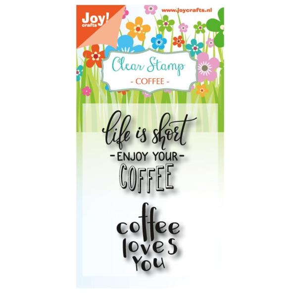 JoyCrafts Clear Stamp Coffee Text Enjoy