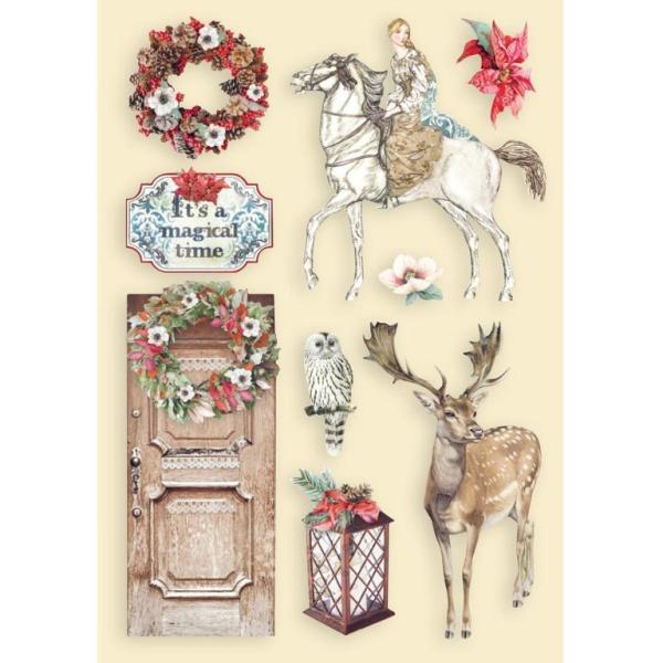Stamperia A5 Wooden Winter Tales Horse and Deer #102