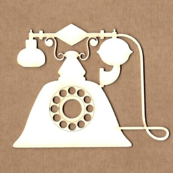 KORA Projects Chipboard Vintage Telephone #2164