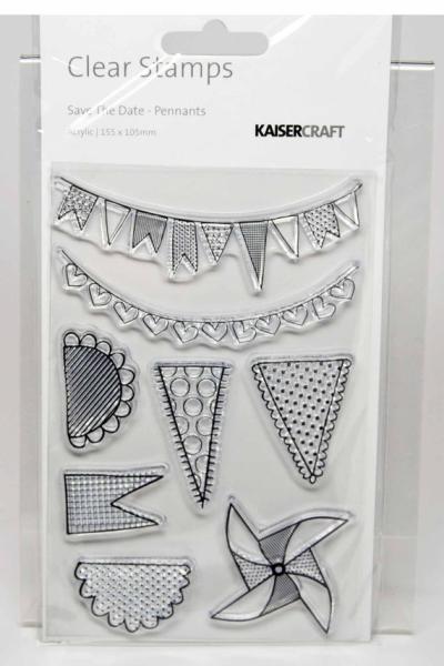 Kaisercraft Clear Stamp Save The Date Pennants