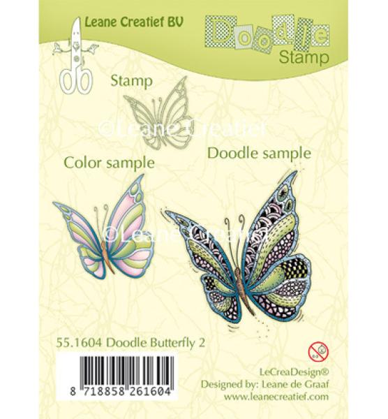 Leane Creatief Clearstempel Doodle Butterfly #2