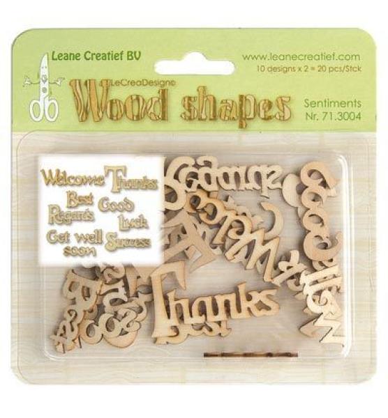 Leane Creatief Wishes Wood Shapes #71.3004