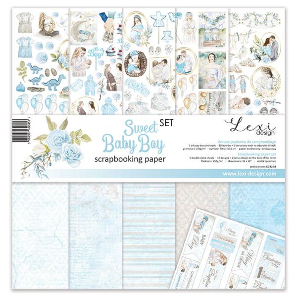 Lexi Design 12x12 Paper Pack Sweet Baby Boy SET