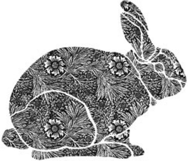 Lost Coast Designs Stamp Rabbit with Flowers
