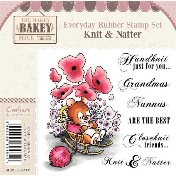 SALE Makey Bakey Mice Rubber Stamp - Knit & Natter
