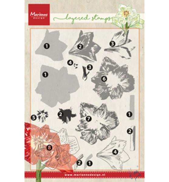 MD Clear Stamps Tiny's Amaryllis (layering)