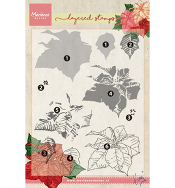 MD Clear Stamps Tiny's Poinsettia (layering)