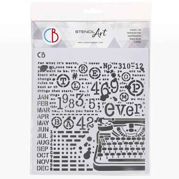 Ciao Bella 8x8 Stencil Typewriting MS8-005