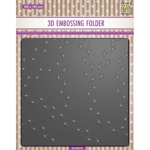 Nellie Snellen 3D Embossing Folder Birdfeet Background #078