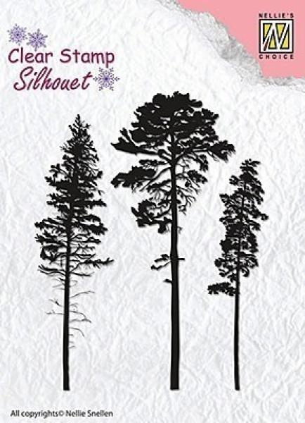 Nellie´s Choice Silhouette Clear Stamp 3 Pinetrees #SIL037