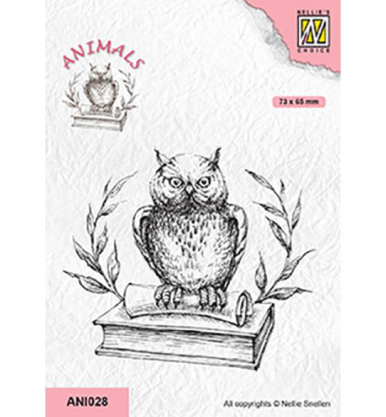 Nellie Snellen Clear Stamp Owl on Book ANI028