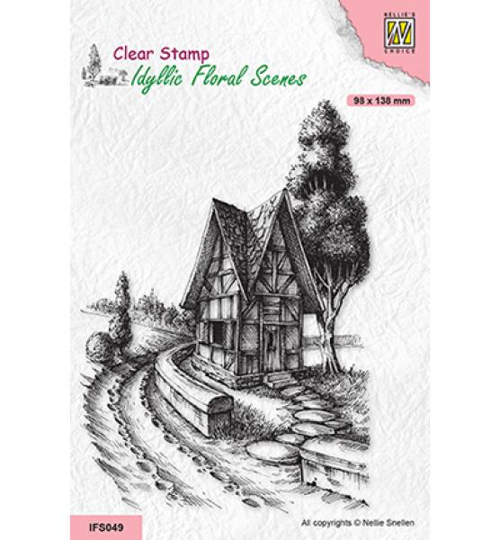 Nellie Snellen Clear Stamps Country Road with House #IFS049