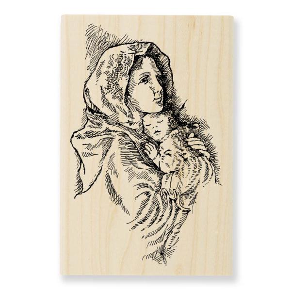Stampendous Wooden Stamp Mother & Child P106