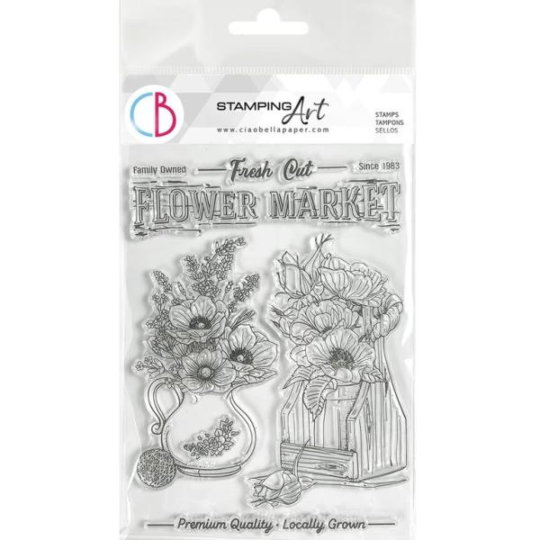 Ciao Bella Clear Stamps Flower Market PS8048