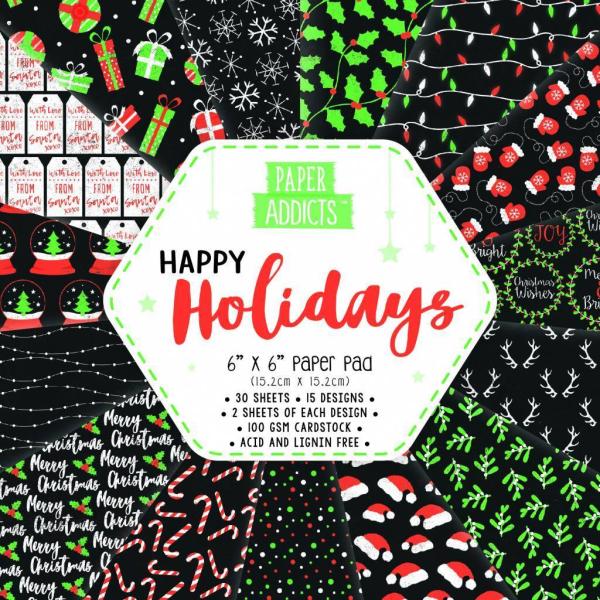 Paper Addicts 6x6 Paper Pad Happy Holidays #035