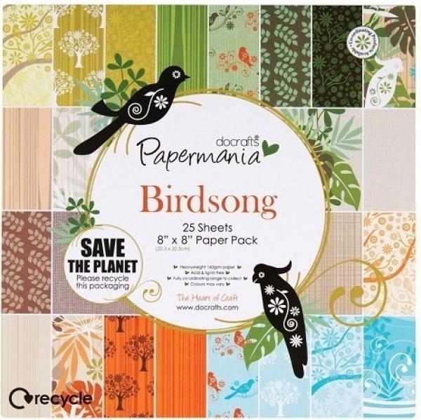 Papermania 8x8 Paper Pad Birdsong