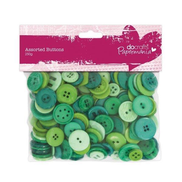 Papermania Assorted Buttons Green