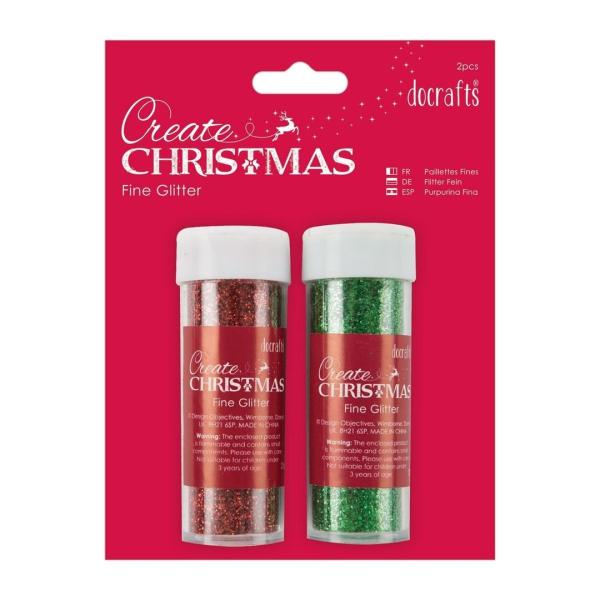 Papermania Create Christmas Fine Glitter Red & Green