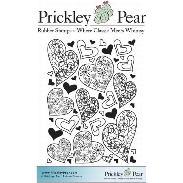 Prickley Pear Cling Stamps  Hearts ATC #HH0112