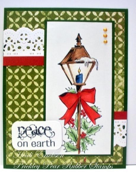 Prickley Pear Cling Stamps  Lamp Post With Holly