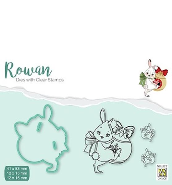 Rowan Dies w Clear Stamps Christmas Rabbit #01