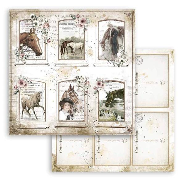 Stamperia 12x12 Paper SET Horses Cards #SBB802