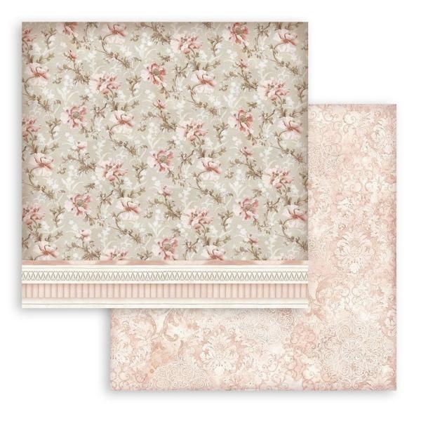 Stamperia 12x12 Paper Set You and Me Texture Flowers SBB873