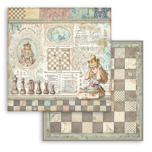 Stamperia 8x8 Paper Pad Alice Through the Looking Glass #SBBS42