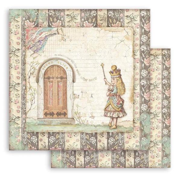 Stamperia 8x8 Paper Pad Alice Through the Looking Glass #SBBS42