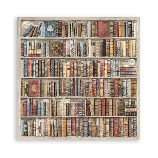 SBPLT11 Stamperia Fabric Sheets Vintage Library