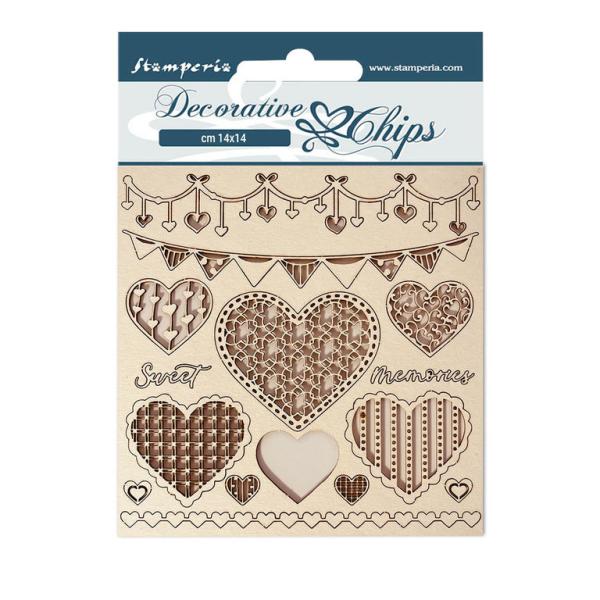 Stamperia Decorative Chips DayDream Hearts #127