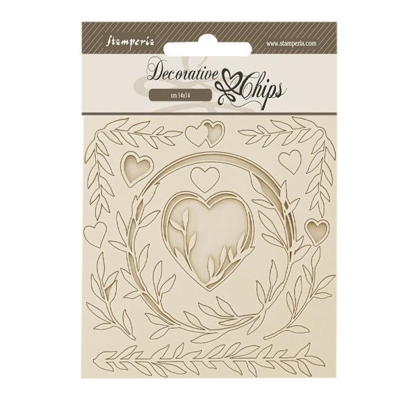 SCB200 Stamperia Romance Forever Decorative Chips Hearts