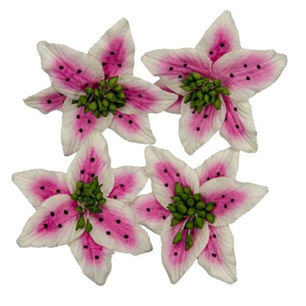 Handmade Mulberry Lily White-Hot Pink