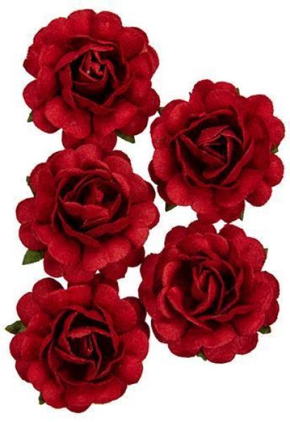 Mulberry Flowers Jubilee Roses 3.8 cm Red