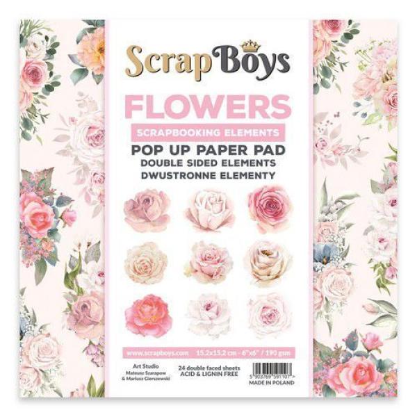 ScrapBoys Pop Up Paper Pad Flowers #01